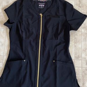 Brand new heart soul zip up scrub top